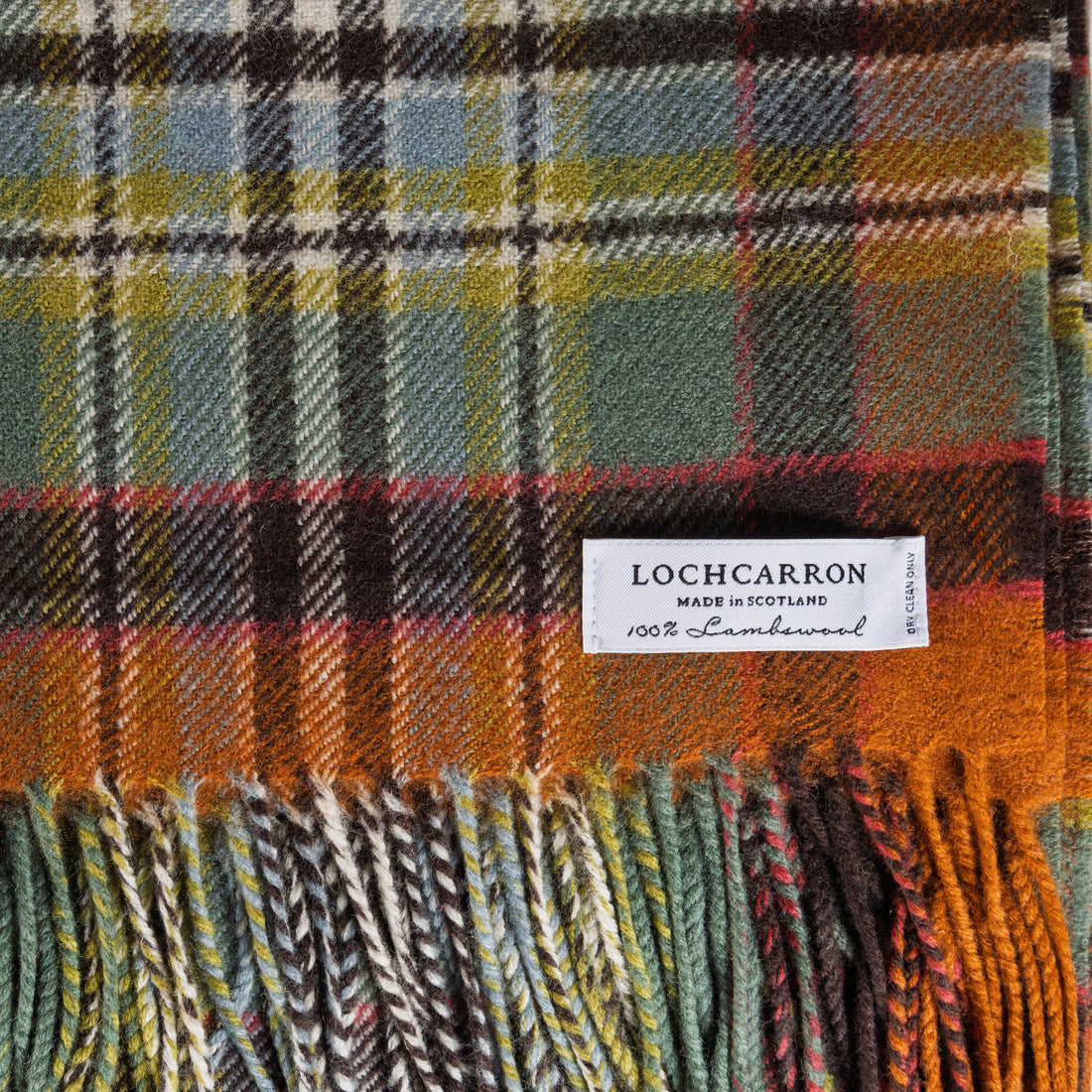 Borders Dundee Old Weathered Tartan Lambswool Blanket - Pre order