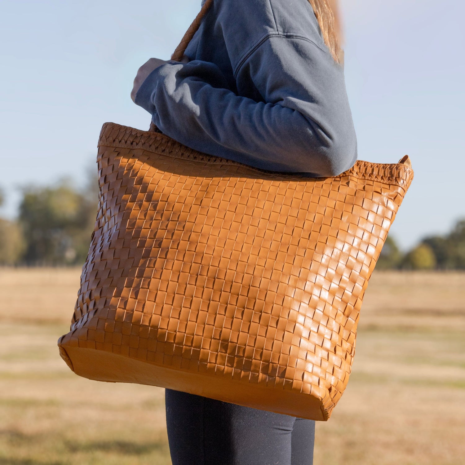 The Hold All Weave Leather Tote Bag