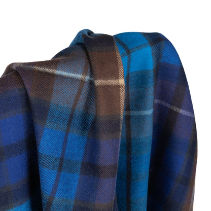 Border Buchanan Blue Tartan Lambswool Blanket