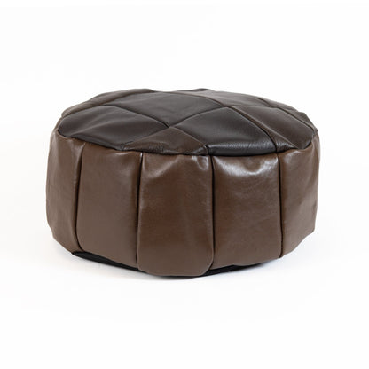 NZ Made Antique Leather Pouf