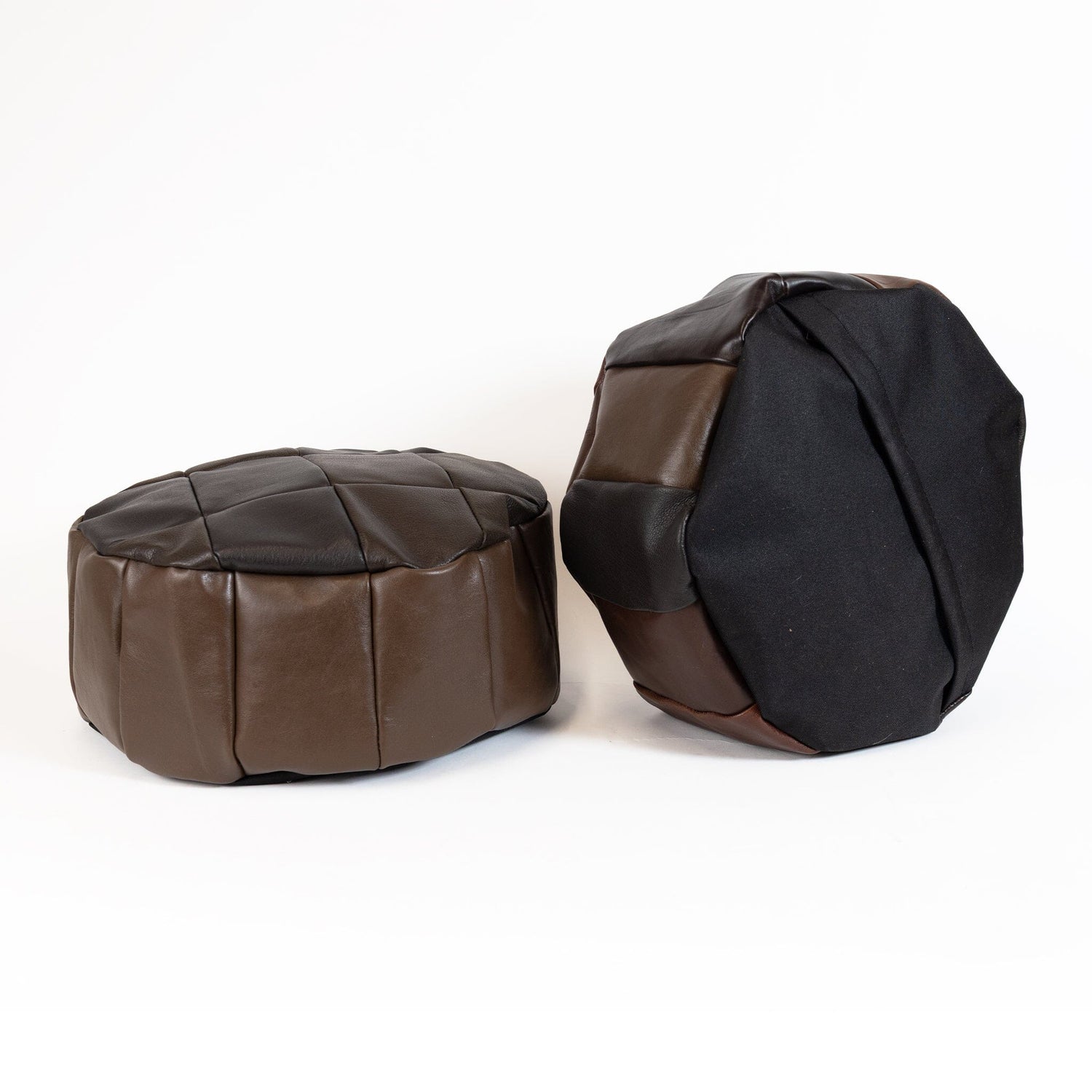 NZ Made Antique Leather Pouf