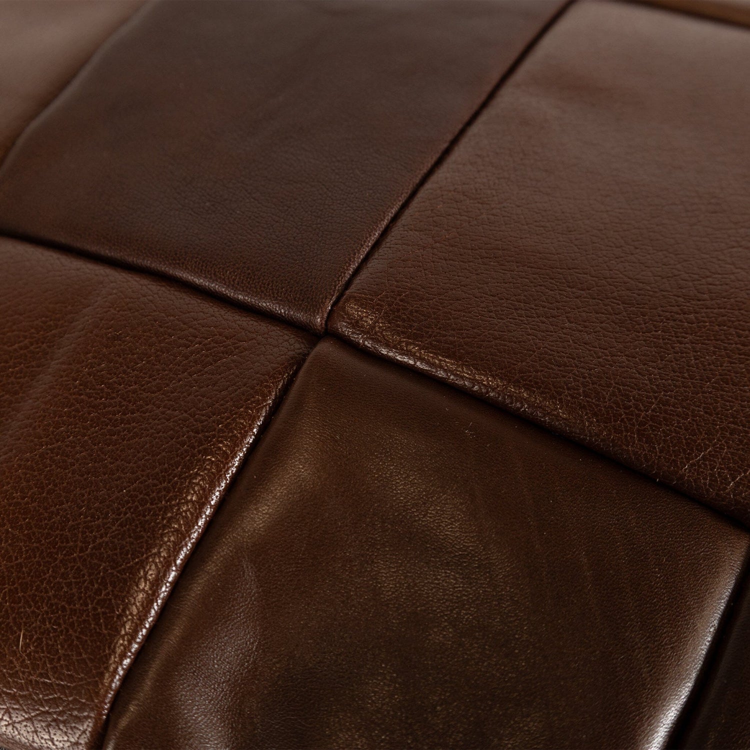 NZ Made Antique Leather Pouf