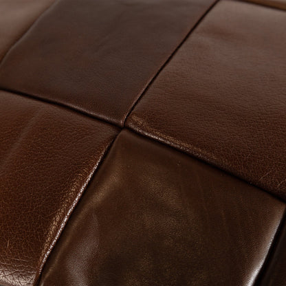 NZ Made Antique Leather Pouf