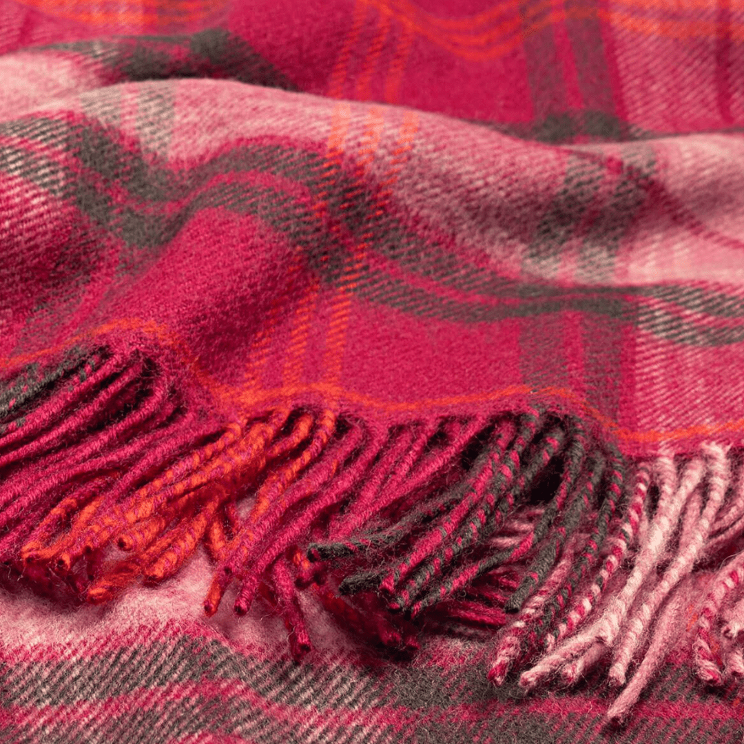 Hunting Rose Tartan Lambswool Blanket