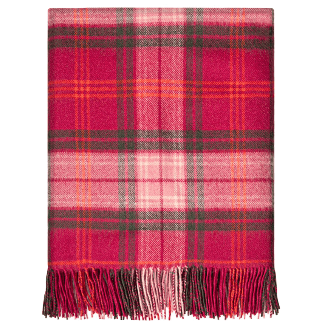 Hunting Rose Tartan Lambswool Blanket