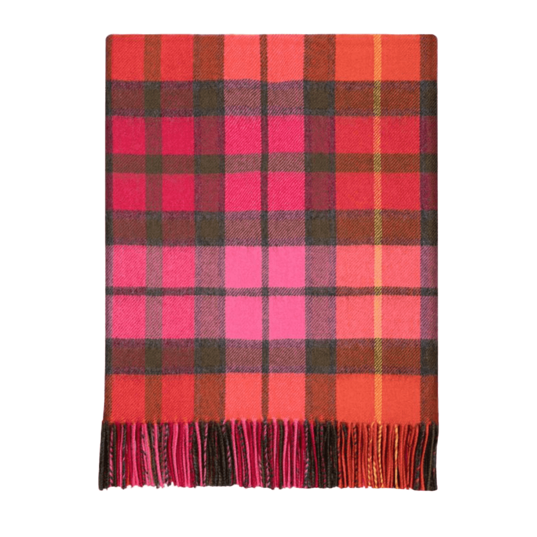 Buchanan Rose Tartan Lambswool Blanket