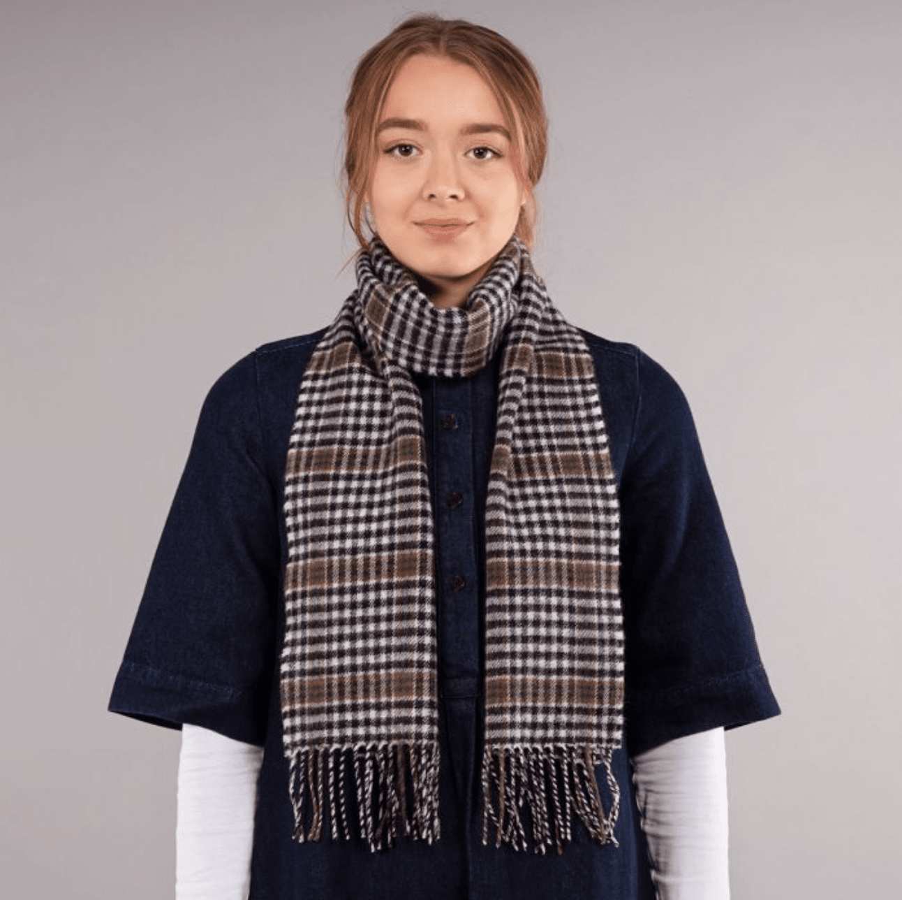 Bowhill Burns Check Lambswool Scarf | Wool Scarf