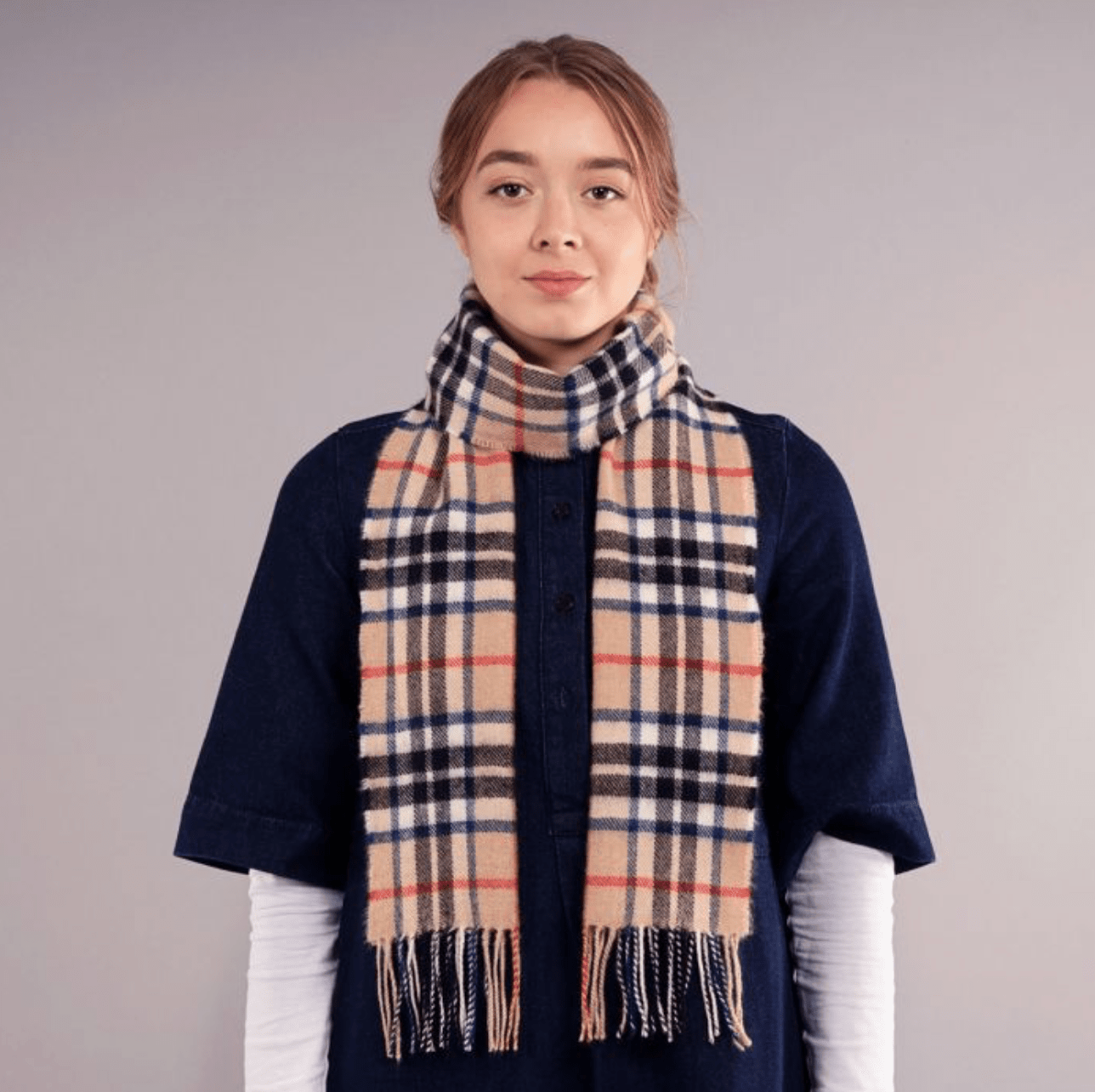 Bowhill Thomson Camel Lambswool Scarf | Wool Scarf - Pre Order
