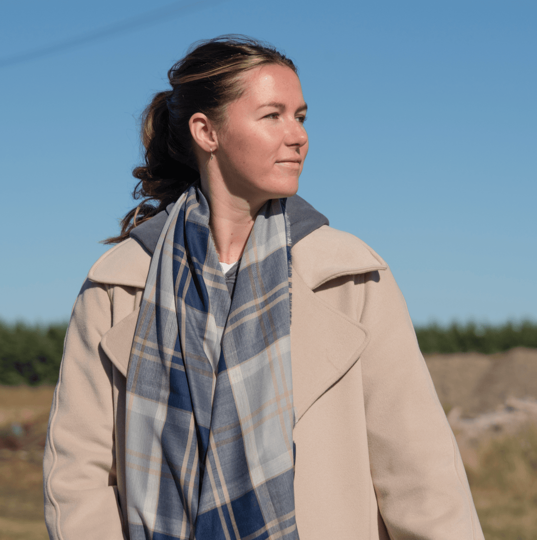 Alba Bannockbane Grey Ochre Extra Fine Merino Stole | Wool Scarf Pre Order