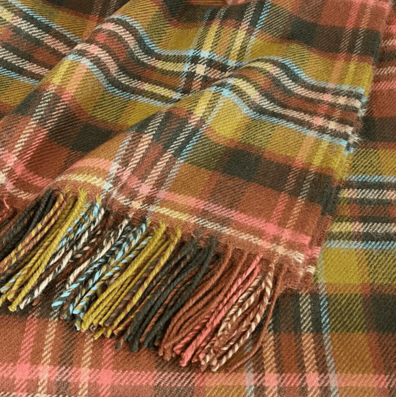 Scott Green Antique Tartan Lambswool Blanket