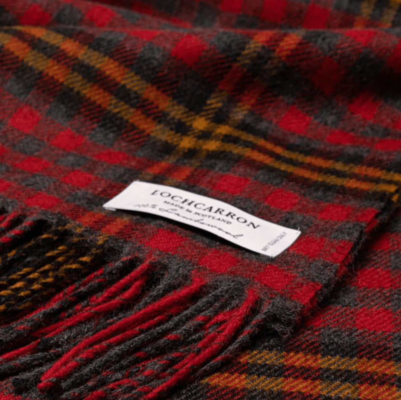 Red Red Rose Tartan Lambswool Blanket