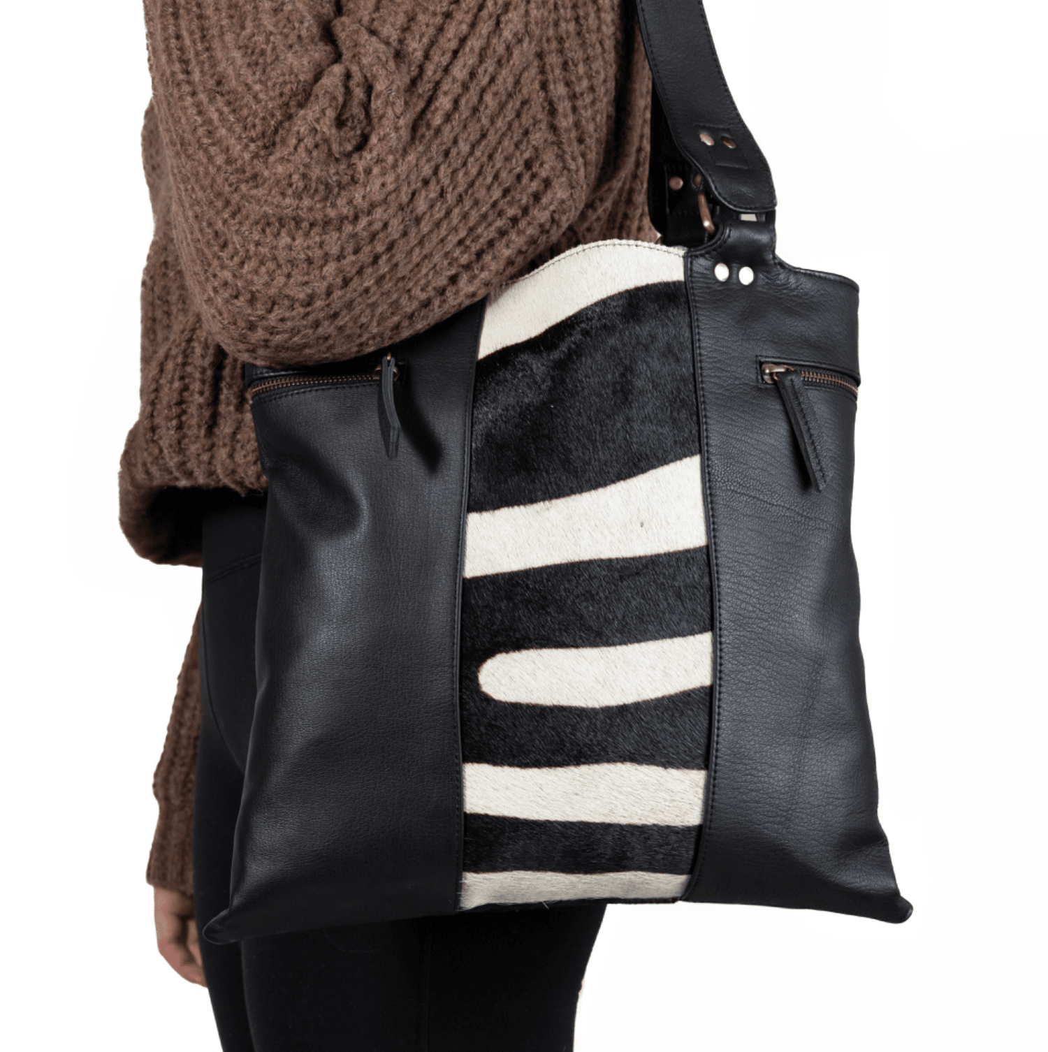 Wild Stripes Cowhide Tote Bag