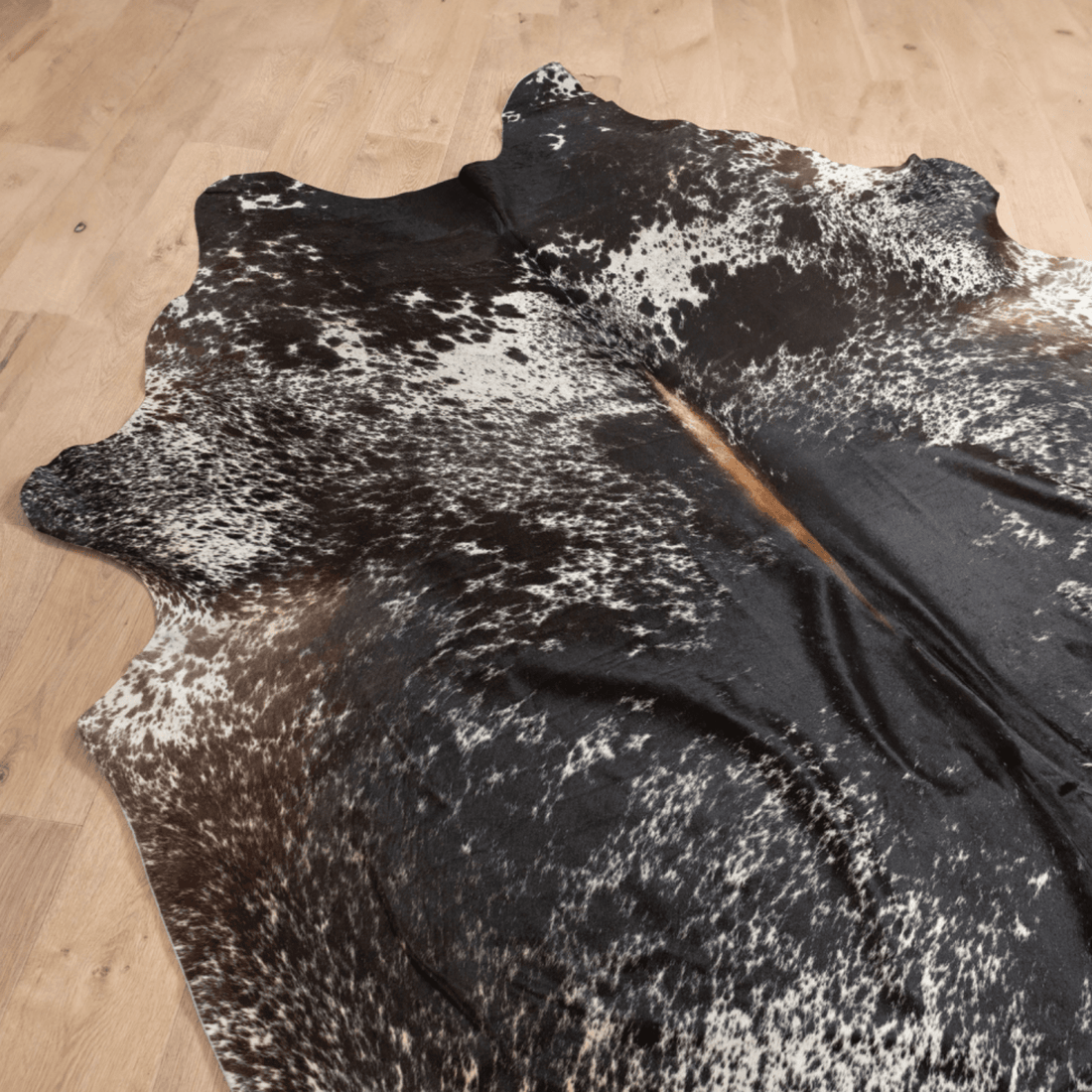 Salt &amp; Pepper Tricolour Cowhide Rug