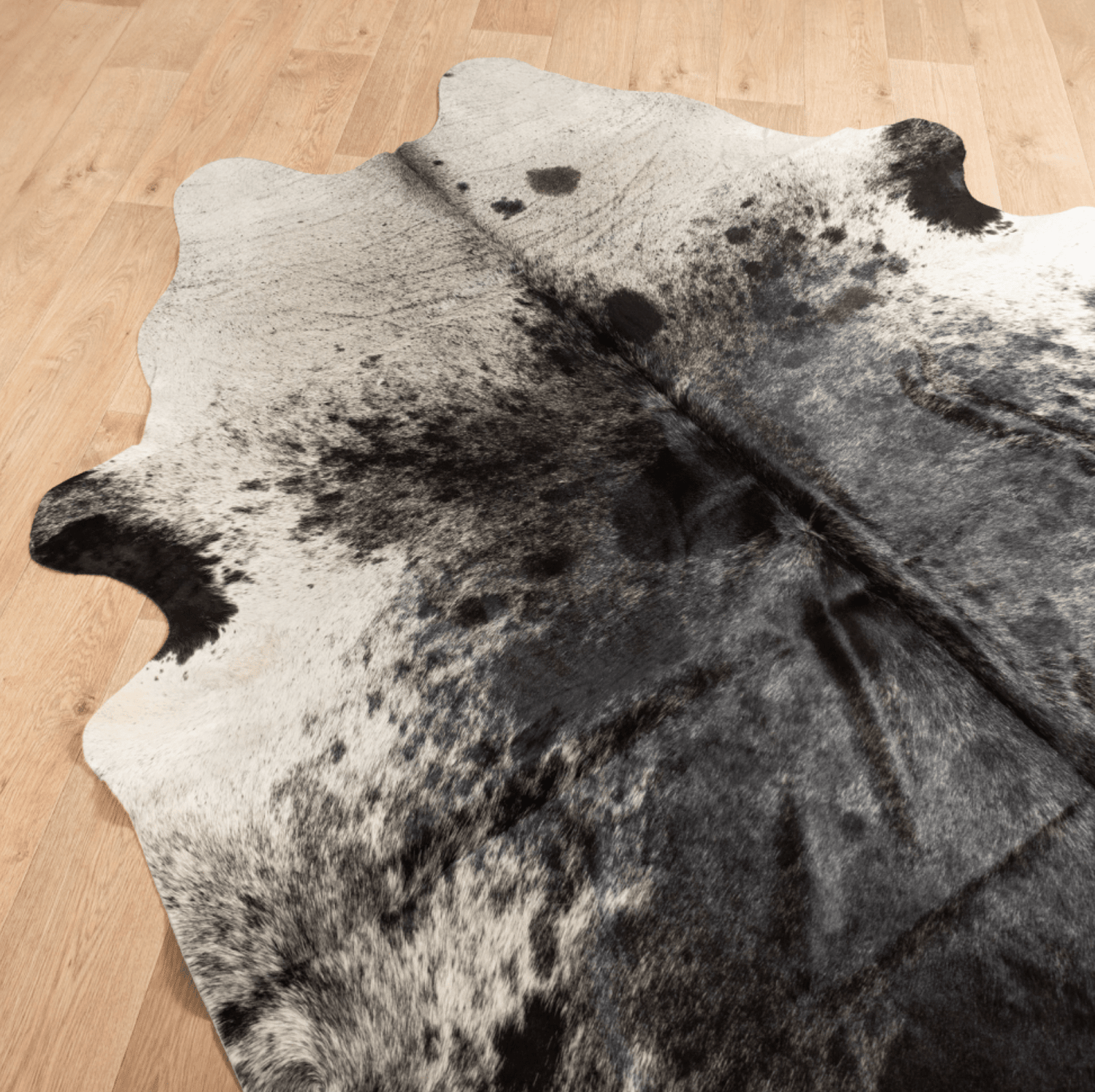 Salt &amp; Pepper Tricolour Cowhide Rug