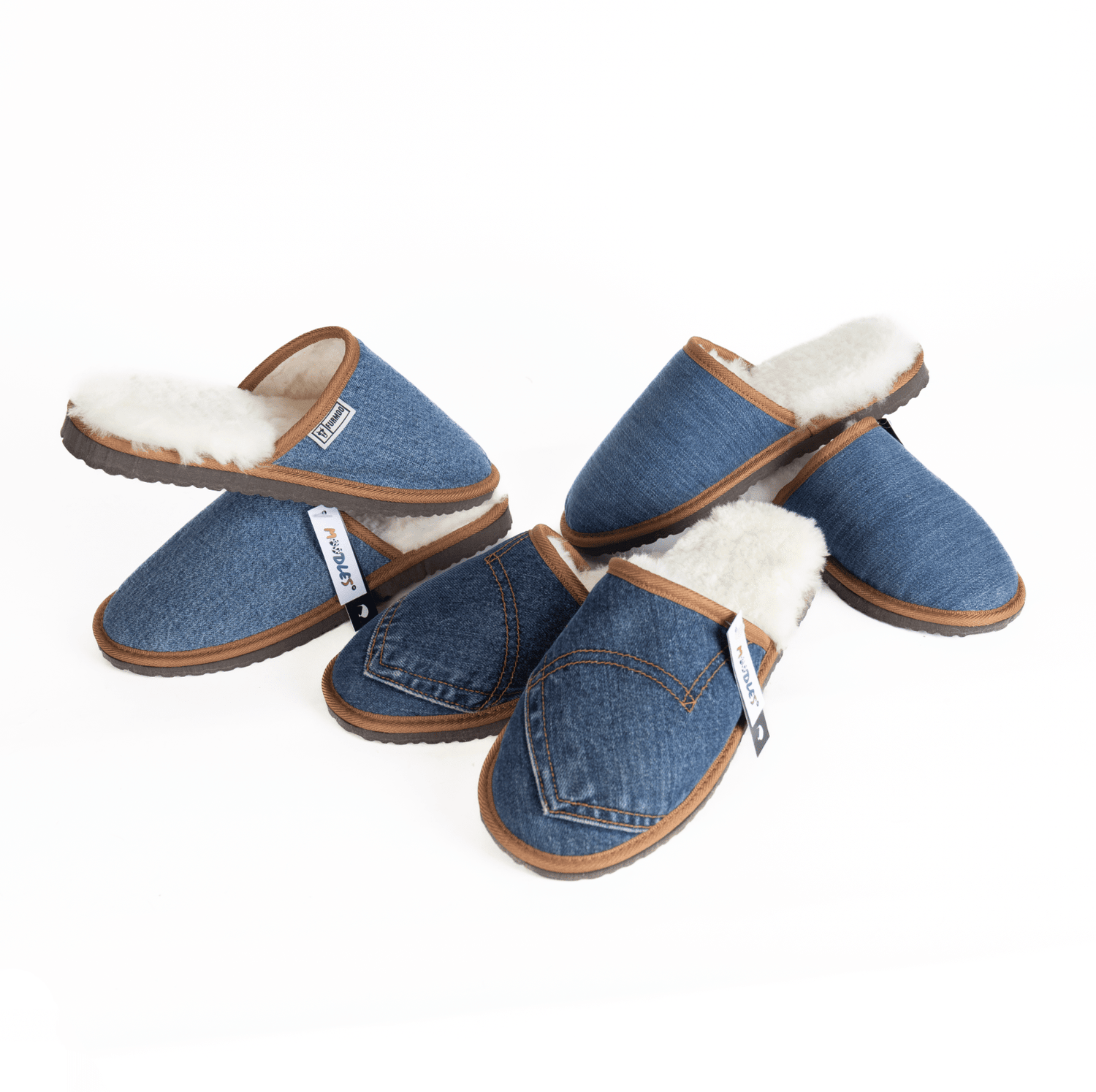 Denim Drift Sheepskin Slippers