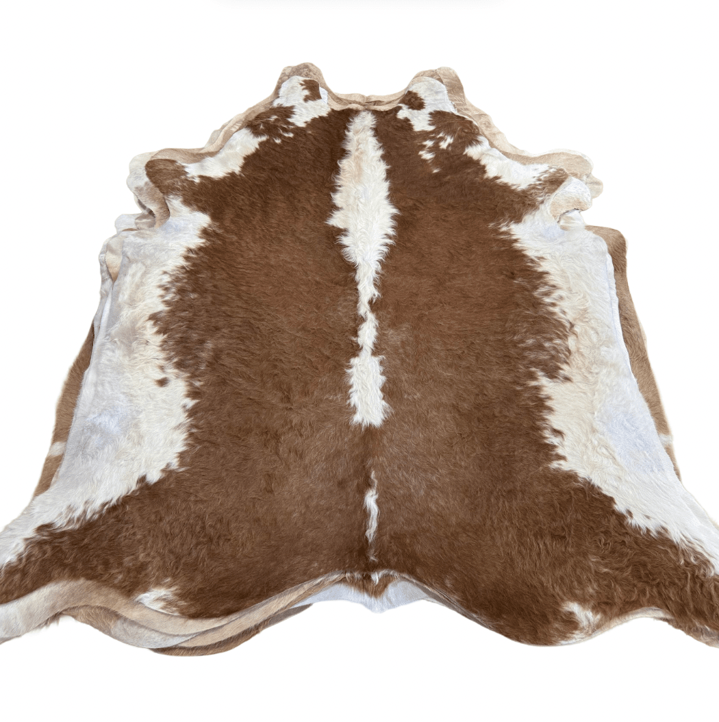 Beige and White Premium Cowhide Rug