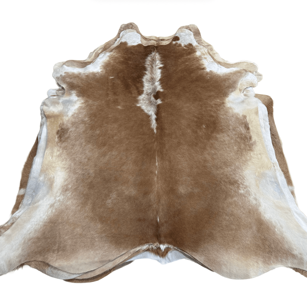 Beige and White Premium Cowhide Rug
