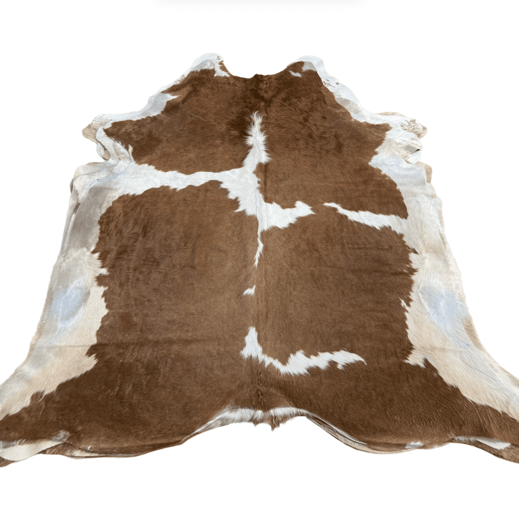 Beige and White Premium Cowhide Rug