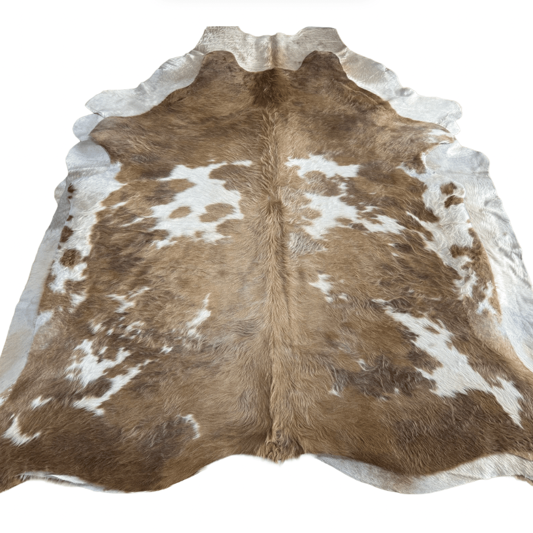 Beige and White Premium Cowhide Rug