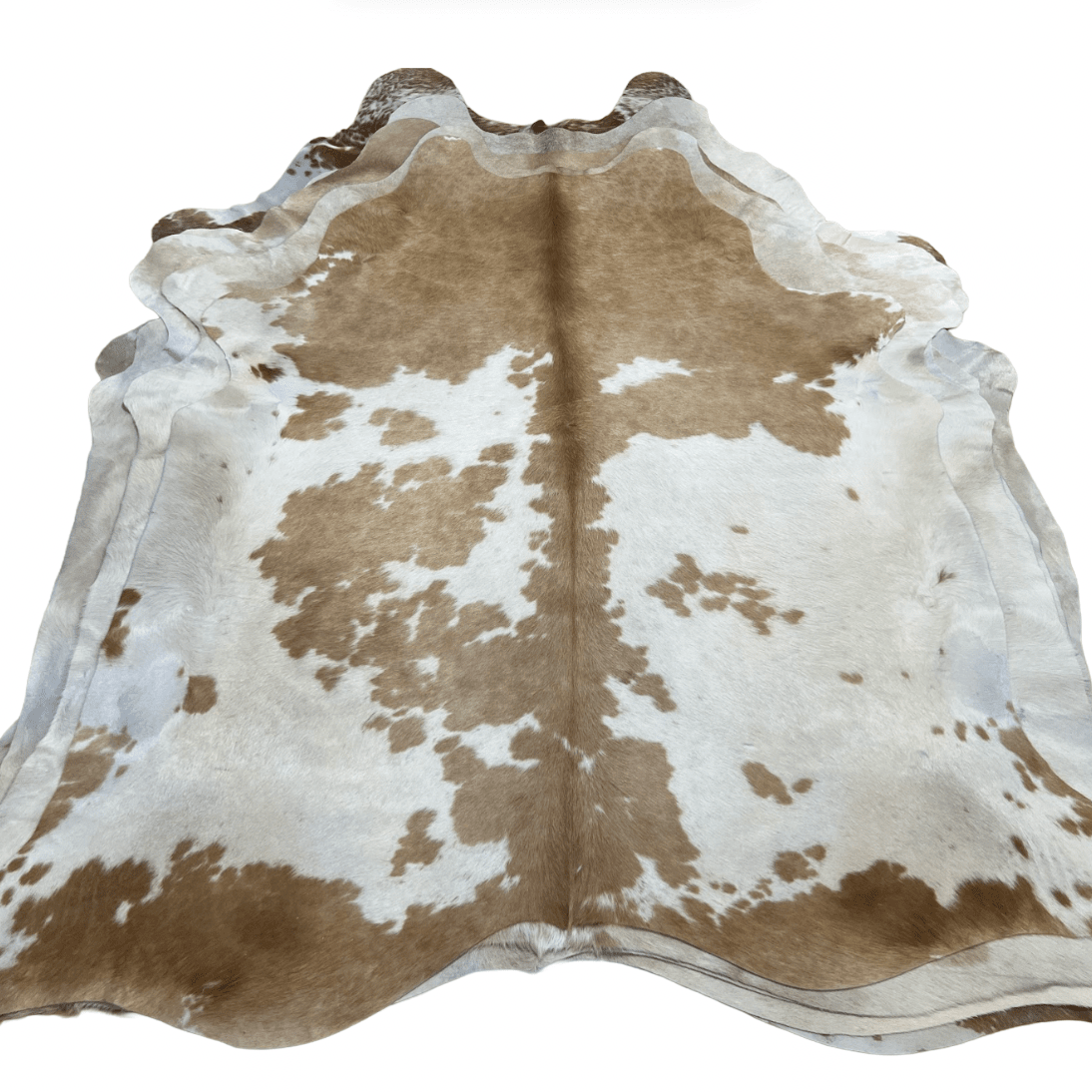 Beige and White Premium Cowhide Rug