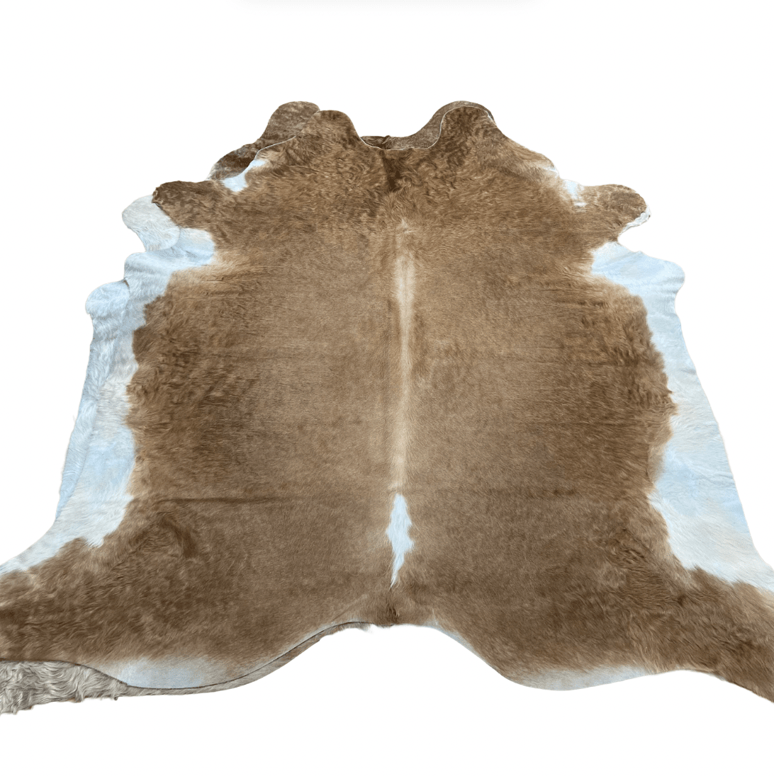 Beige and White Premium Cowhide Rug