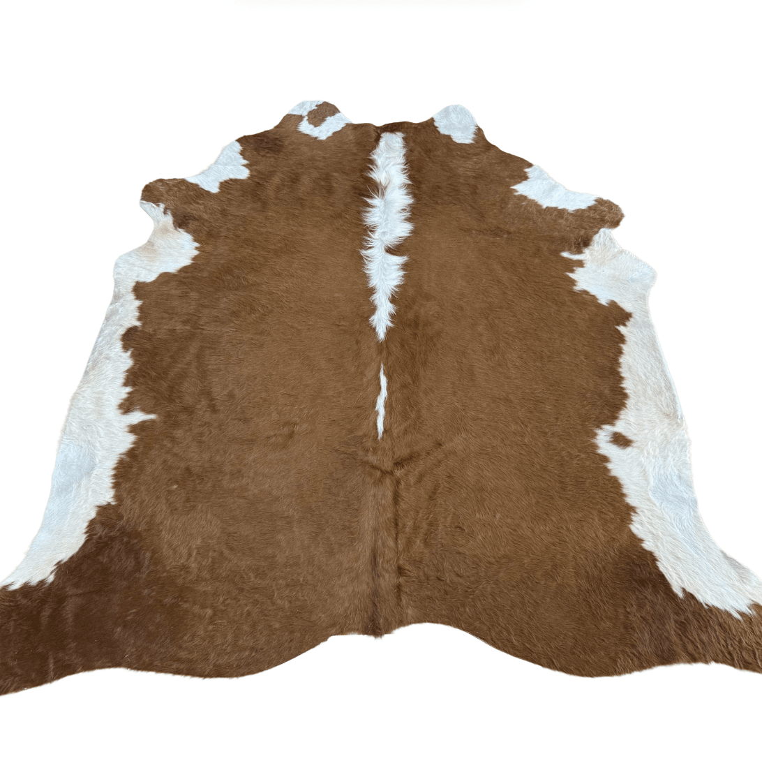 Beige and White Premium Cowhide Rug