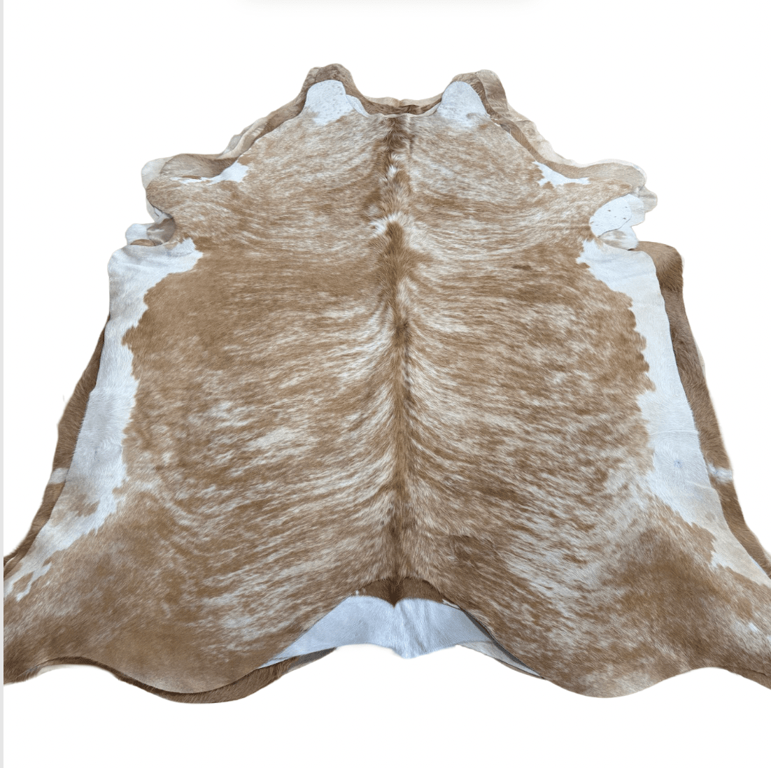 Beige and White Premium Cowhide Rug