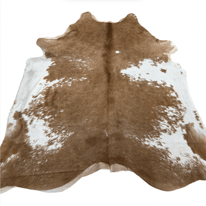 Beige and White Premium Cowhide Rug