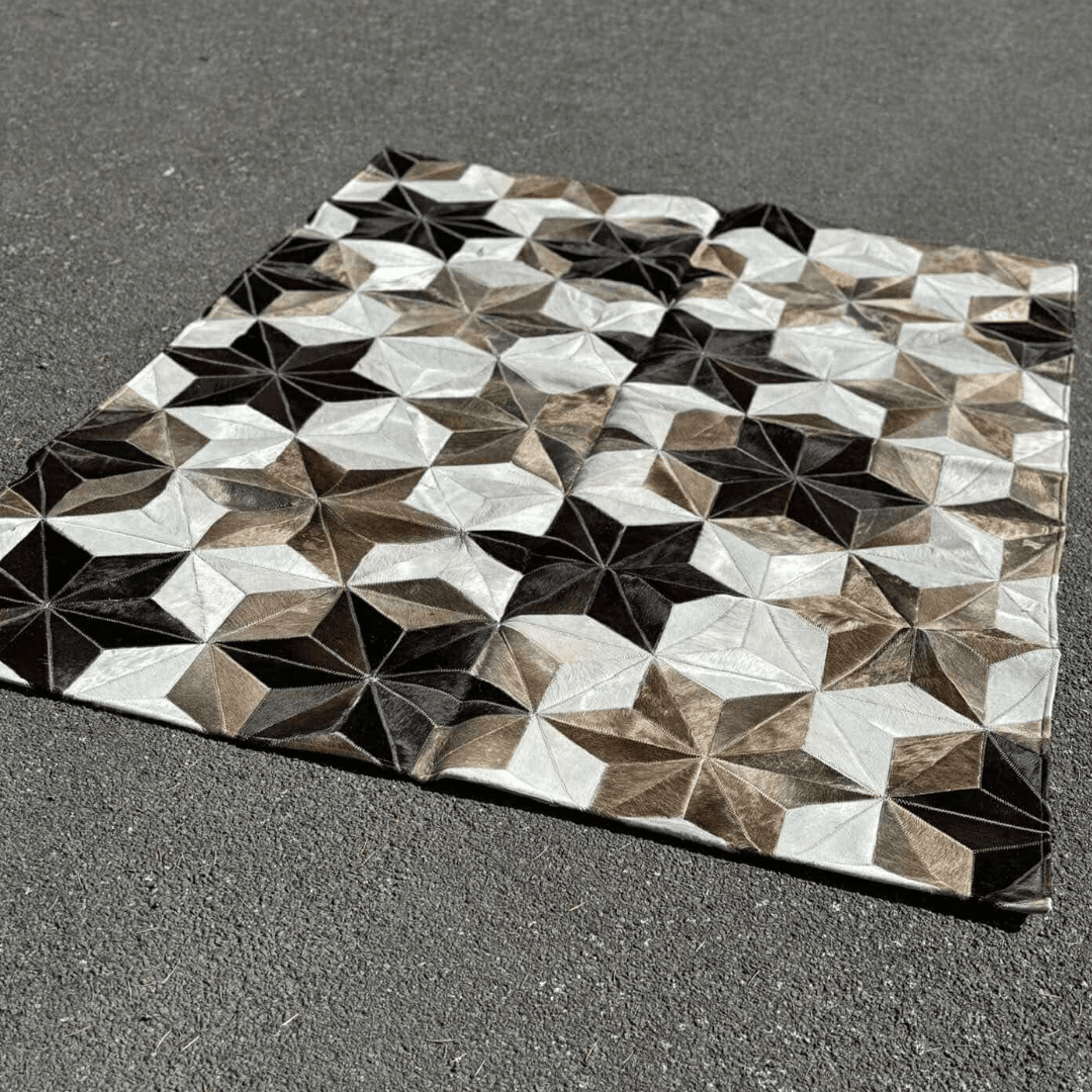 Starry Nights Cowhide Patchwork Rug 1.5m by 2m