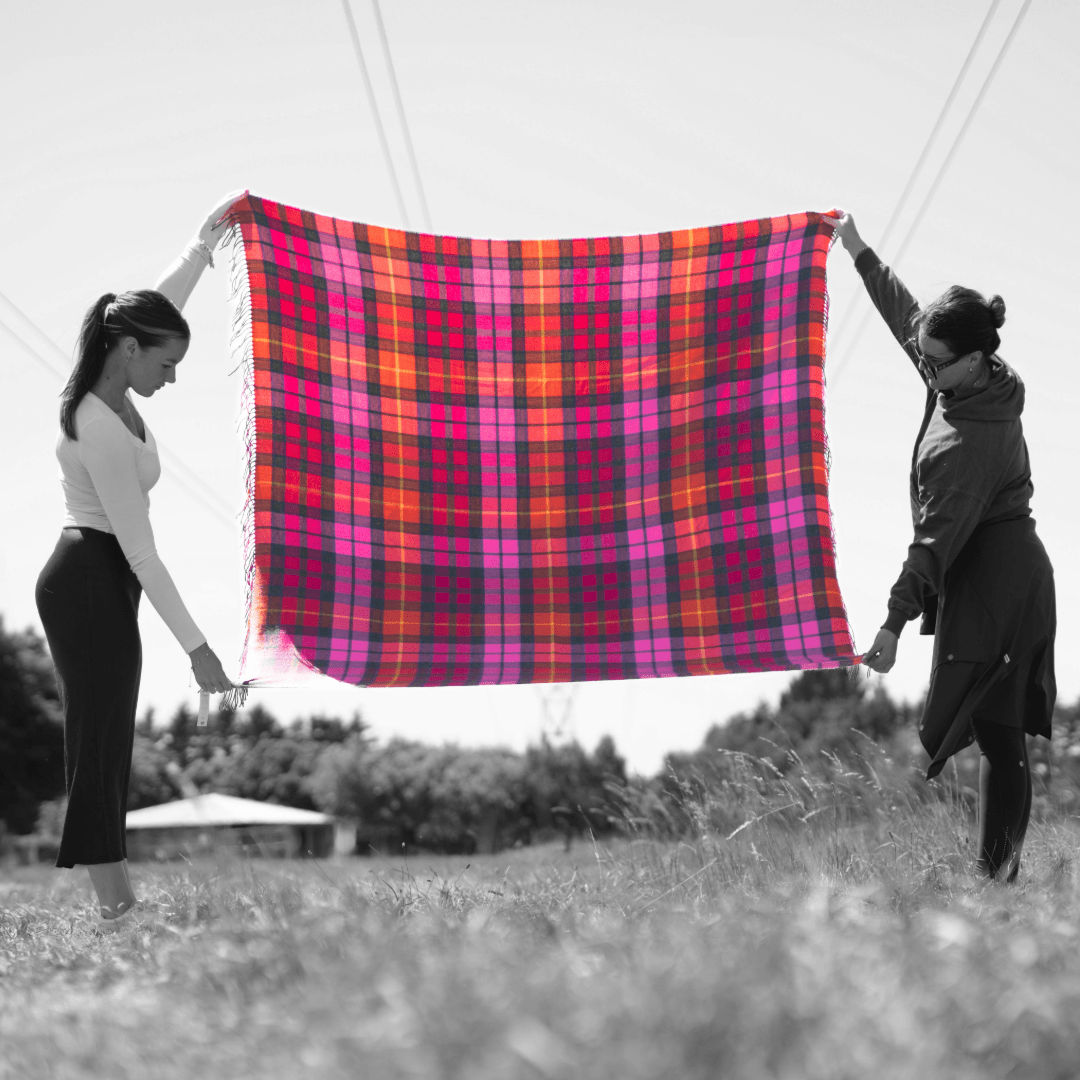 Buchanan Rose Tartan Lambswool Blanket