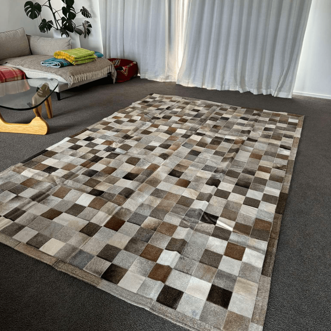 3M x 2M Patchwork Cowhide Rug