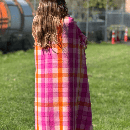 Blush N Blaze Tartan Lambswool Blanket