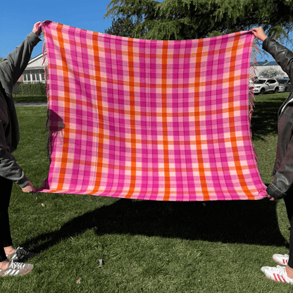 Blush N Blaze Tartan Lambswool Blanket