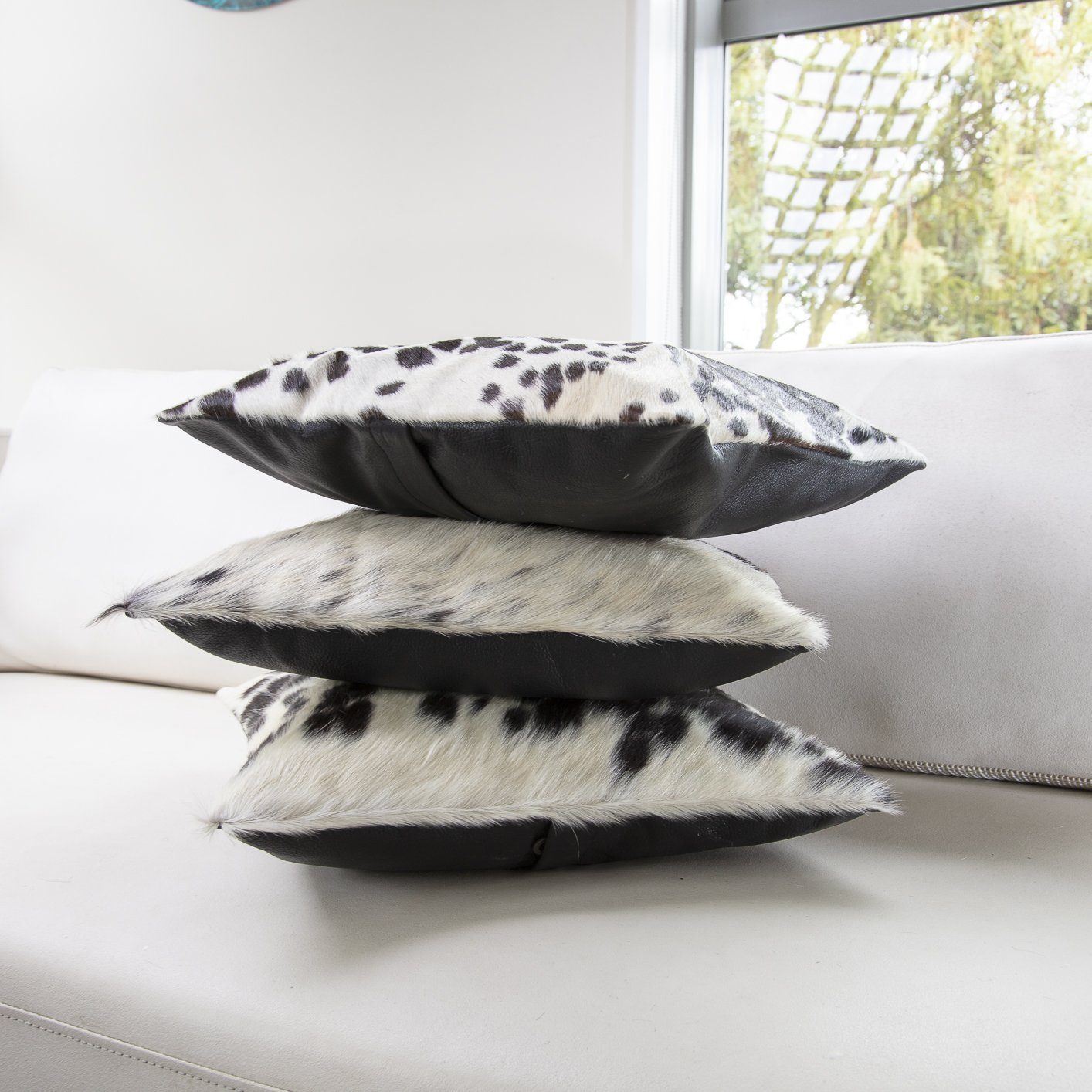 Cowhide Leather Cushion Cover Buy 1 get 2 Free