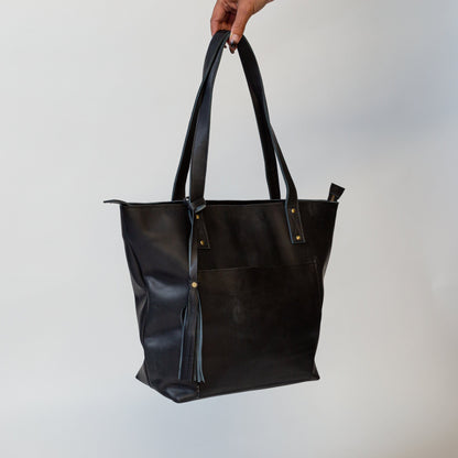 Coal Leather Tote