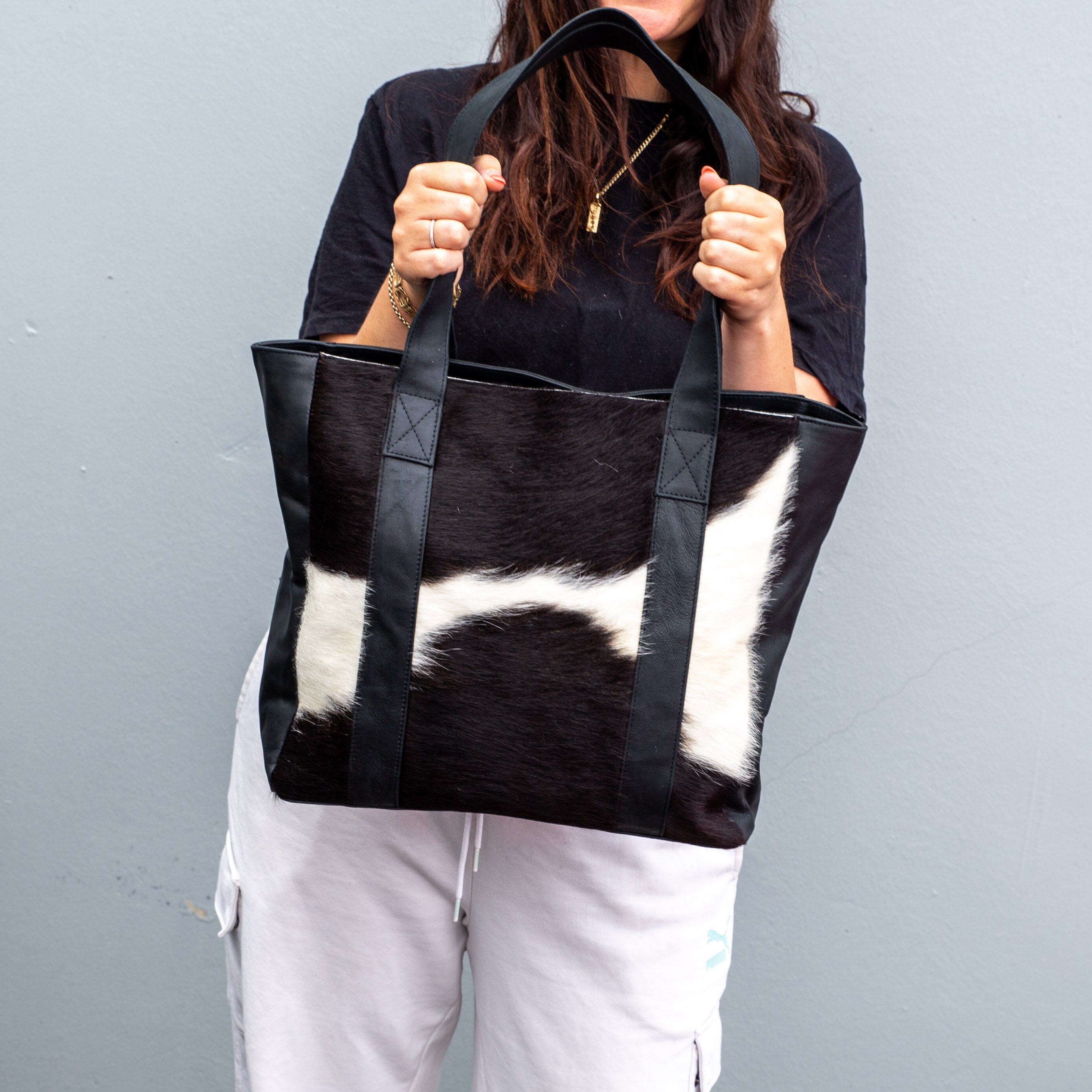 Cowhide Shopper Tote