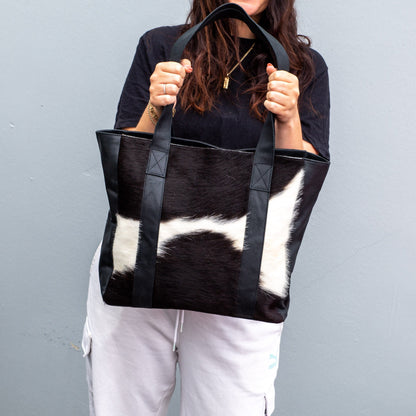 Cowhide Shopper Tote