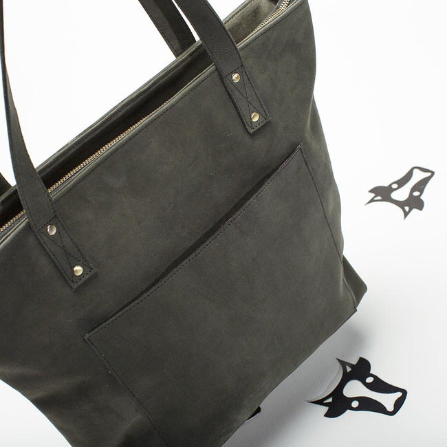 Steel leather tote
