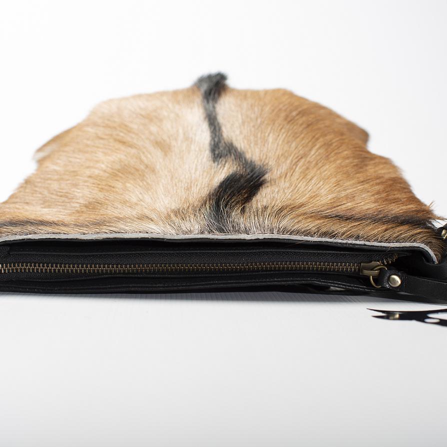 Goat Hide Fur newest Leather Clutch Bag