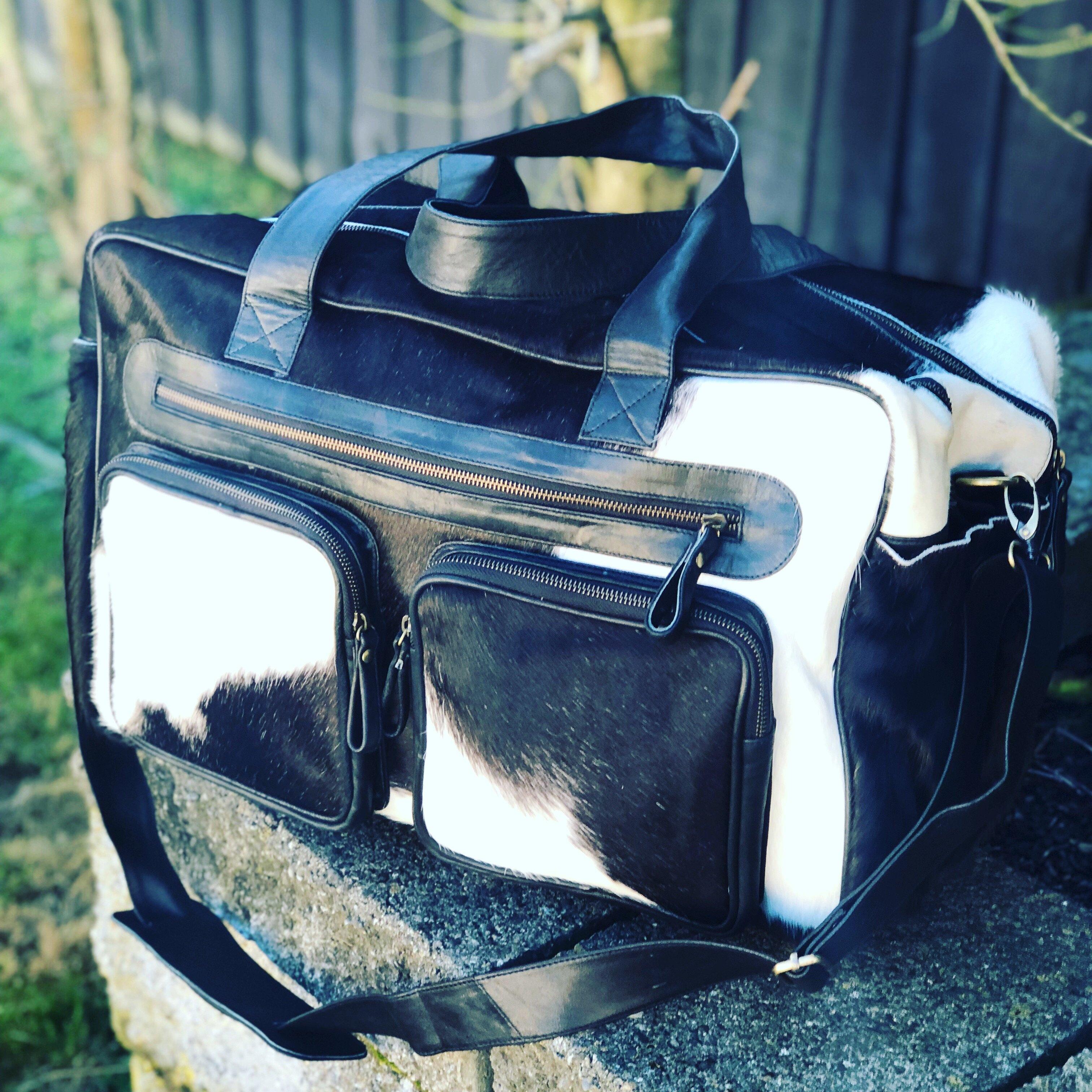 Cowhide discount nappy bag