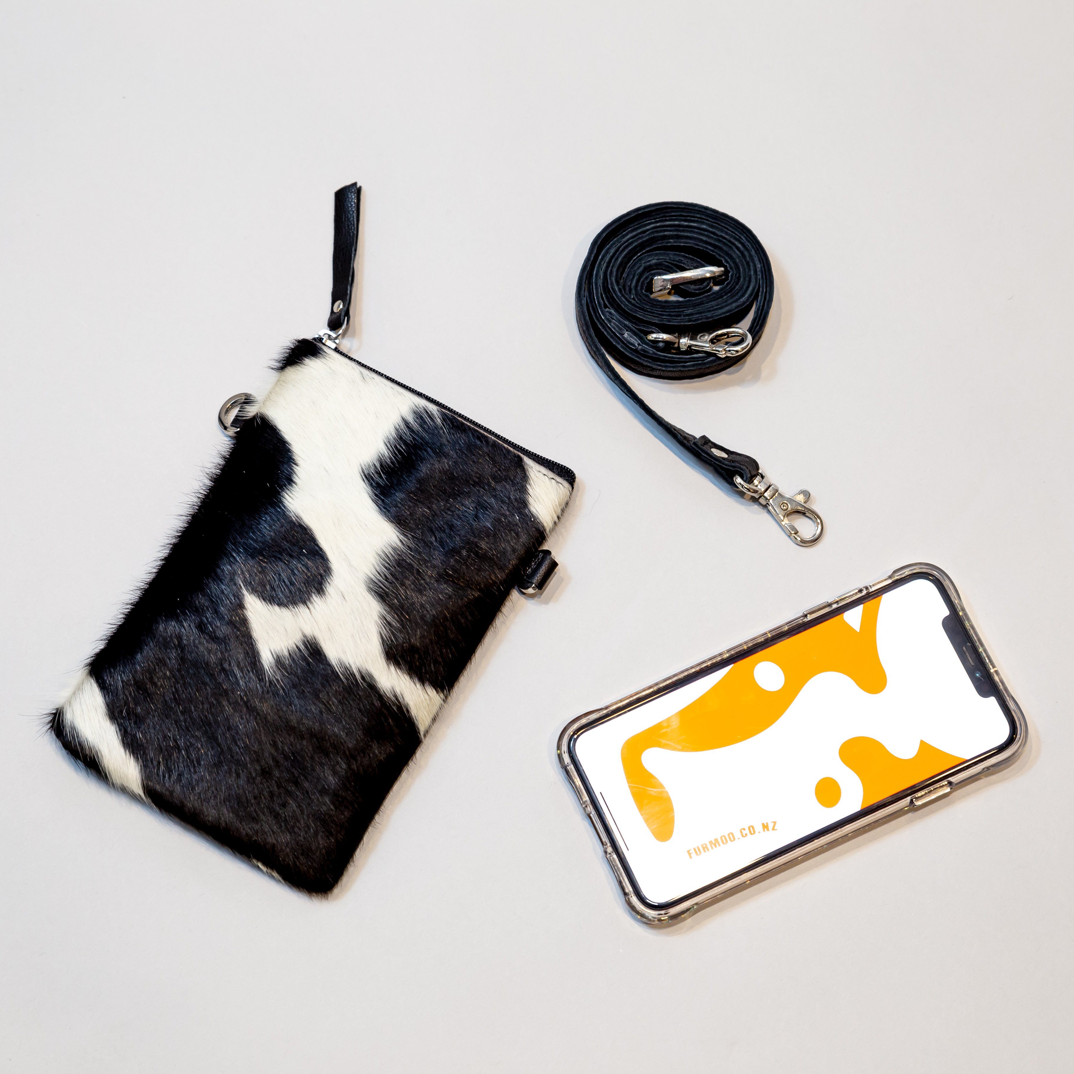 Fur Get Me Not Cowhide Phone Pouch